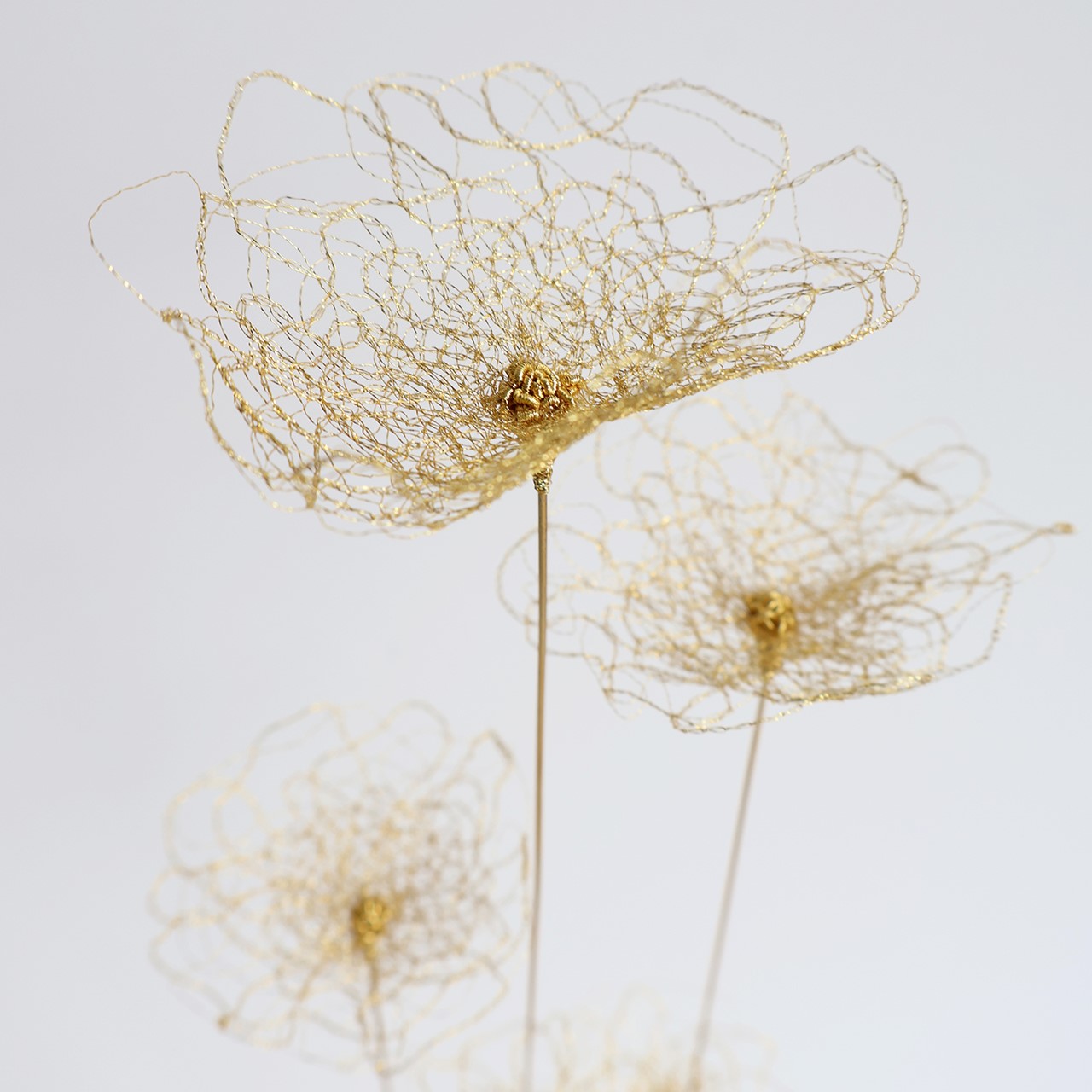 Quelques fleurs de la sculpture Pavon, inspirée de la fleur de Pavot