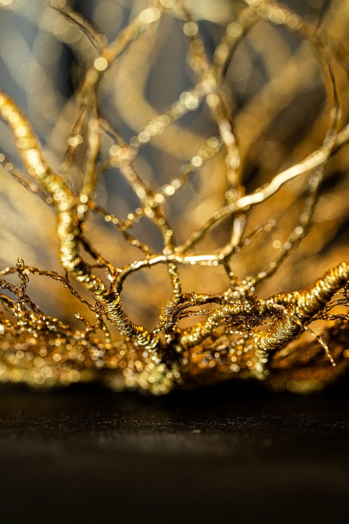 Détail de broderie au fil d'or